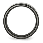 Titanium Silver Inlay Unisex Wedding Band 9mm Polished Engravable